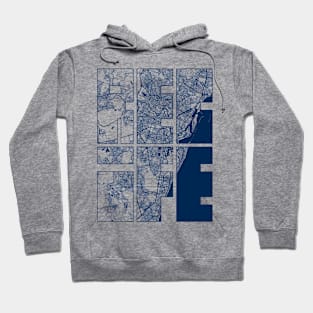 Recife, Brazil City Map Typography - Coastal Hoodie